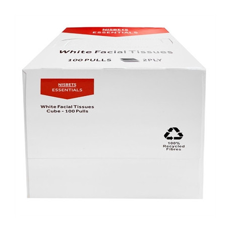 Nisbets Essentials Facial Tissues Cube - 100 sheets (36 Pack)