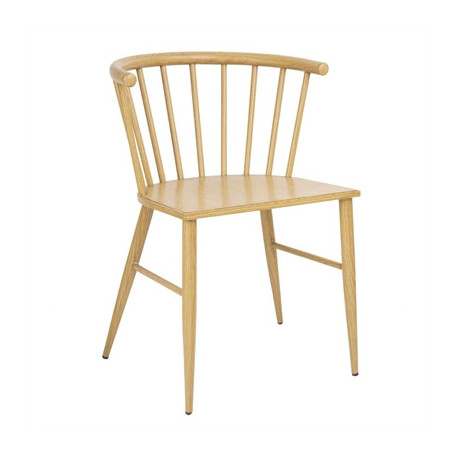 Bolero Harrowdene Metal Side Chairs Wood Effect (2 Pack)