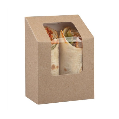 Colpac Compostable Kraft Tuck-Top Tortilla Wrap Packs With PLA Window (500 Pack)