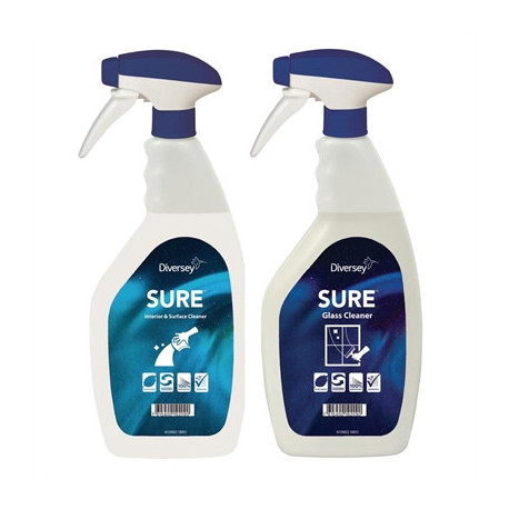 SURE Glass Cleaner / Interior and Surface Cleaner Refill Bottles 750ml (6 Pack)
