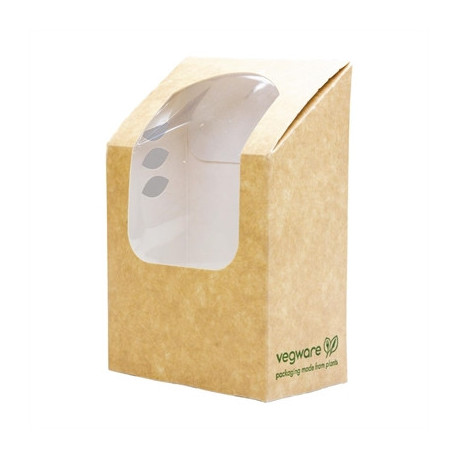 Vegware Compostable Kraft Tortilla Wrap Boxes With PLA Window (500 Pack)