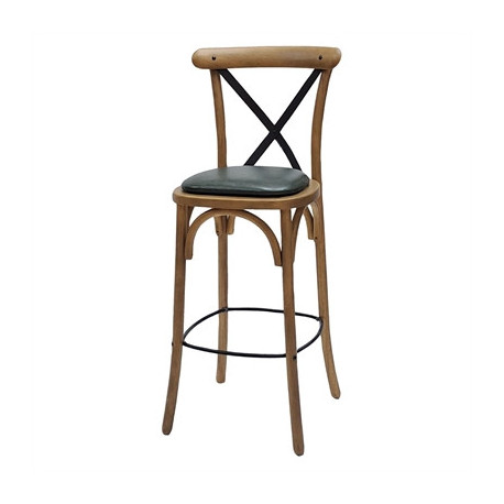 Bristol Bar Chair in Weathered Oak with Bison Cedar Seat