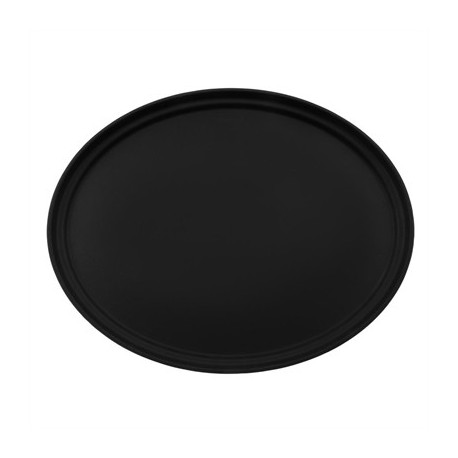 Cambro Camtread Large Fibreglass Oval Non-Slip Tray Black 600mm
