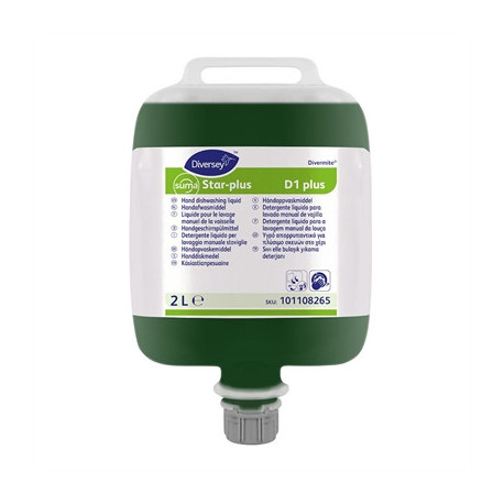 Diversey Suma Star-Plus D1 Divermite Dishwashing Liquid 2Ltr