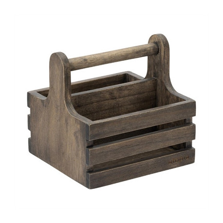 Utopia Small Rustic Wooden Table Caddy (2 Pack)