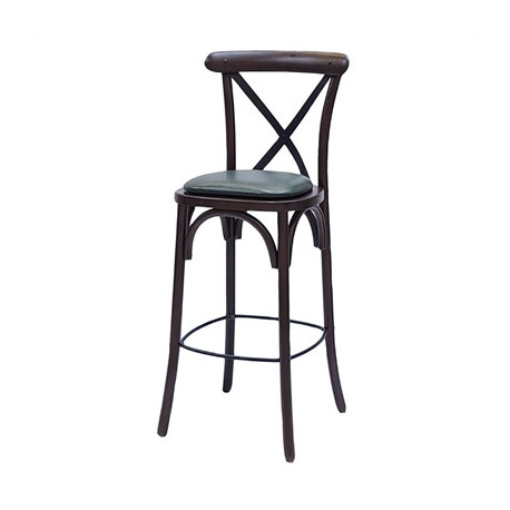 Bristol Bar Chair in Dark Walnut with Bison Cedar Seat
