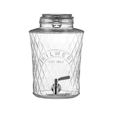 Kilner Clip Top Diamond Dispenser with Stainless Steel Tap 5Ltr