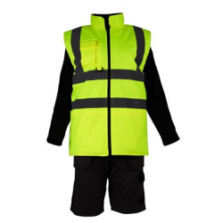 KeepSAFE Hi Vis Bodywarmer Reversible Yellow XL