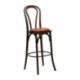 Hoop Back Bar Chair in Dark Walnut with Bison Tan Seat