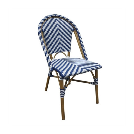 Bolero Parisian Style Rattan Side Chair Blue (2 Pack)