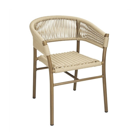 Bolero Florence Natural Rope Twist Wicker Chairs (2 Pack)