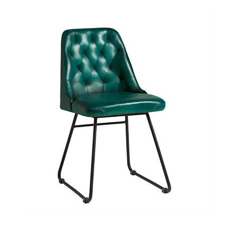 Harland Side Chairs Leather Vintage Blue (2 Pack)