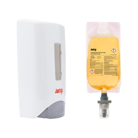 Jantex Manual Anti-Bac Soap Dispenser and Refill Bundle 1300ml