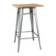 Bolero Bistro Bar Table with Wooden Top Galvanised Steel (Single)