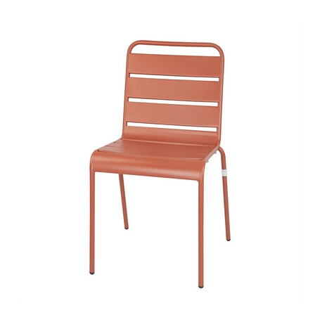 Bolero Amalfi Slatted Steel Side Chairs Terracotta (4 Pack)