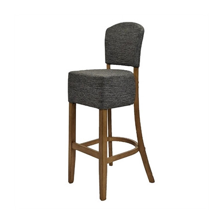 Hanoi Bar Chair in Weathered Oak with Shetland Smoke Seatpad