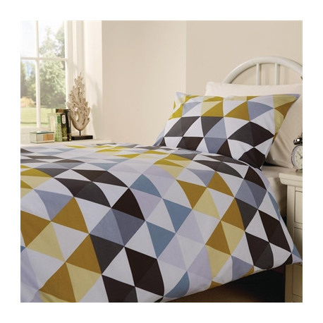 Mitre Essentials Geo Bedding Set Olive Double