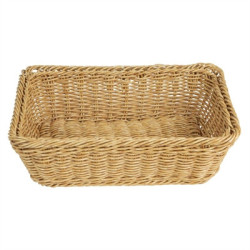 Olympia Polywicker Rectangular Basket Light Brown 300x230mm