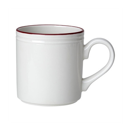 Steelite Bead Maroon Band Mugs 285ml (12 Pack)