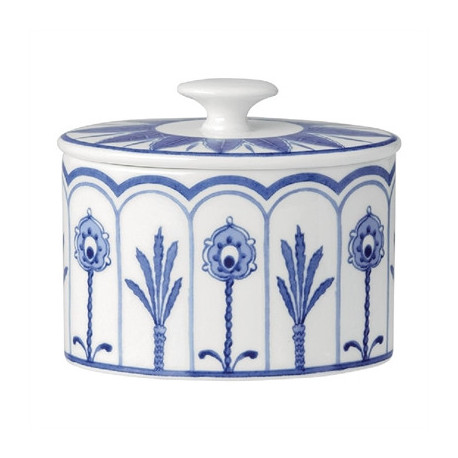 William Edwards Sultan's Garden Blue Oval Sugar Coupe 90mm (12 Pack)