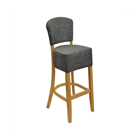 Hanoi Bar Chairs in Soft Oak with Shetland Smoke Seatpad