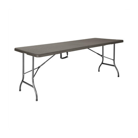 Bolero Rattan Rectangular Centre Folding Table Brown 6ft