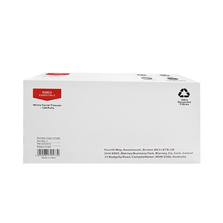 Nisbets Essentials White Facial Tissues - 100 Sheets (36 Pack)