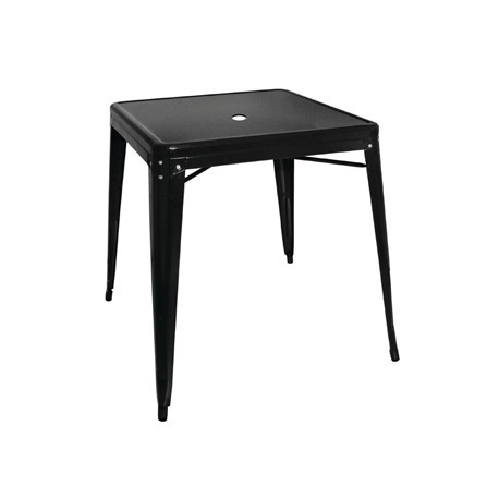 Bolero Bistro Steel Square Table Black 668mm (Single)