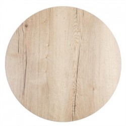 Compact Exterior Round Table Top Light Vintage Oak 600mm
