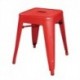 Bolero Steel Bistro Low Stools Red (Pack of 4)