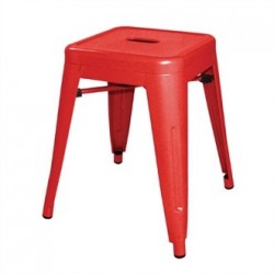 Bolero Steel Bistro Low Stools Red (Pack of 4)