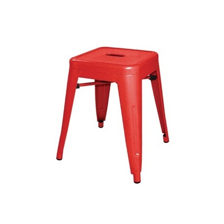 Bolero Steel Bistro Low Stools Red (Pack of 4)