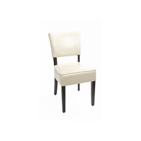 Bolero Chunky Faux Leather Chairs Cream (Pack of 2)